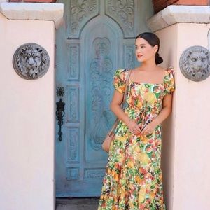 Charlotte Citrus Print Maxi Length Antonio Melani Dress